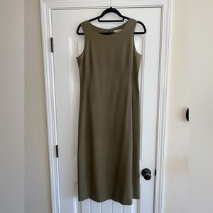 Vintage Olive Green Silk dress Sz 10 GUC